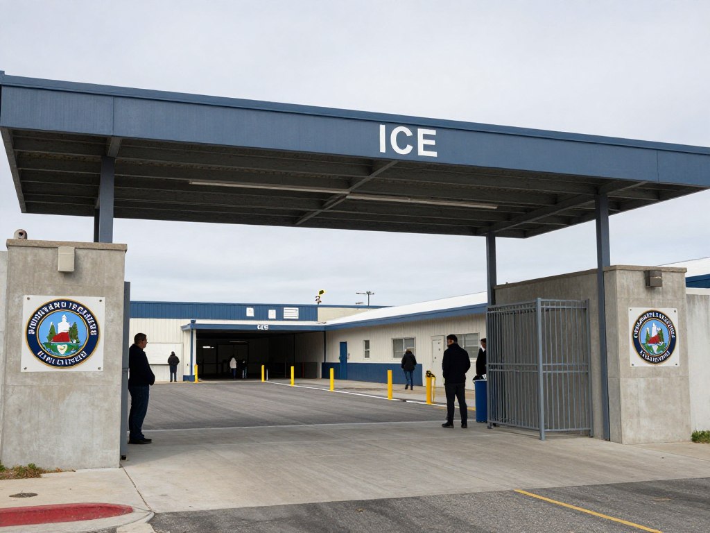 Agentes de ICE realizando procedimientos de detención migratoria