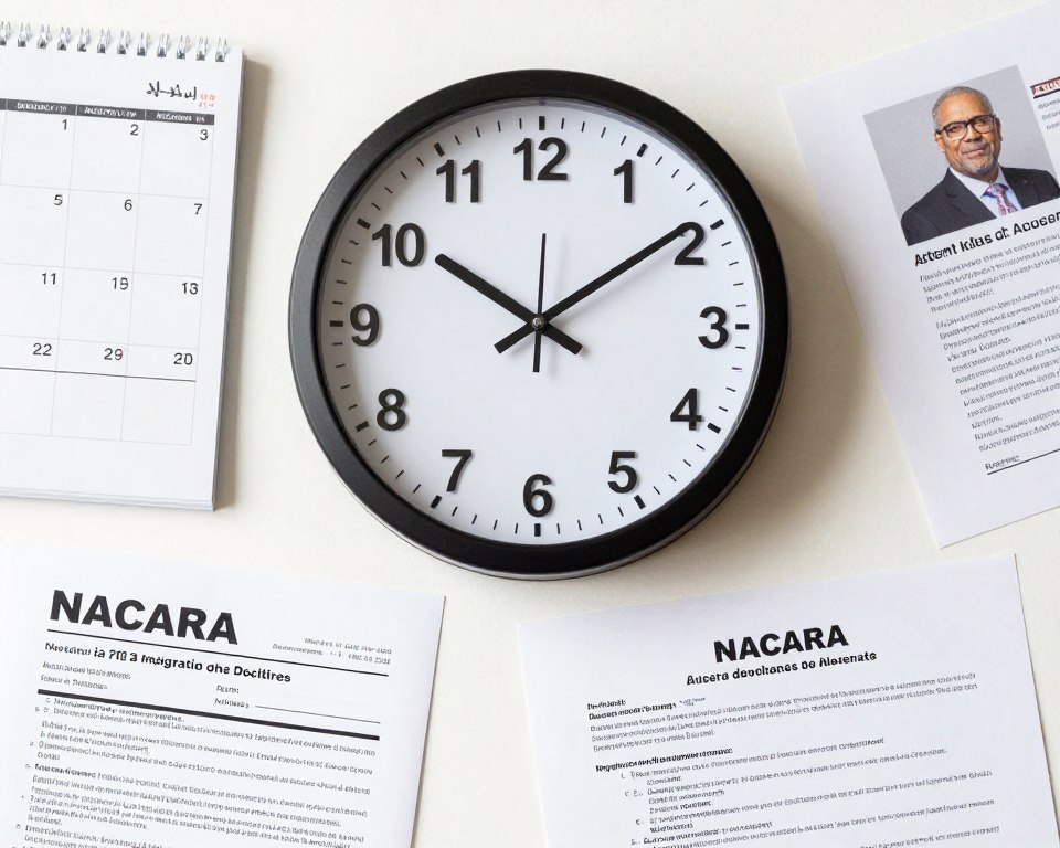 Clock and immigration documents showing urgency