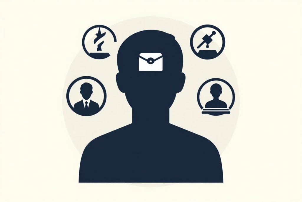 Concepto de persecución por opinión política con símbolos