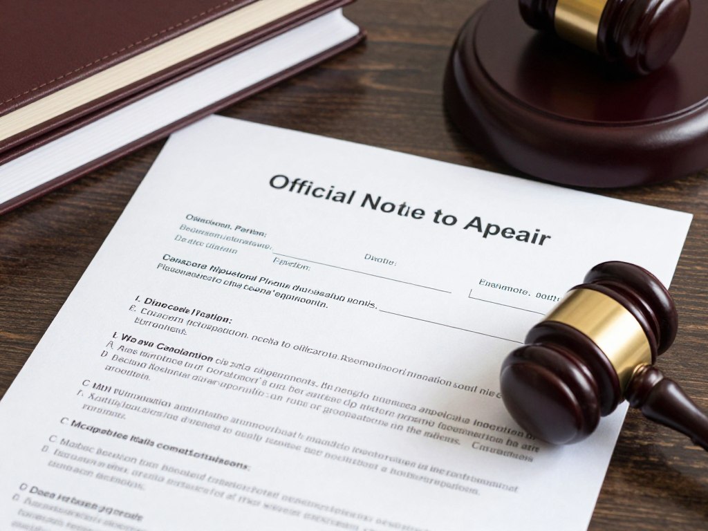 Documento de Notificación de Comparecencia ante corte de inmigración