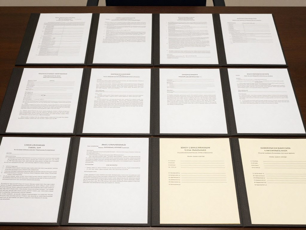 Documentos de inmigración organizados sistemáticamente por abogado en California