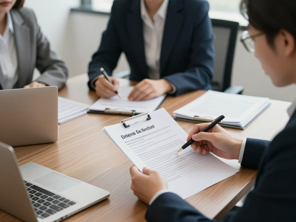 Equipo legal preparando estrategia para solicitud de visa compleja
