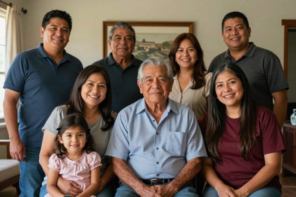 Familia unida demostrando lazos comunitarios