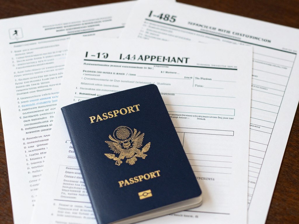 Formulario I-485 de ajuste de estatus con documentos de petición familiar Formulario I-485 de ajuste de estatus con documentos de petición familiar