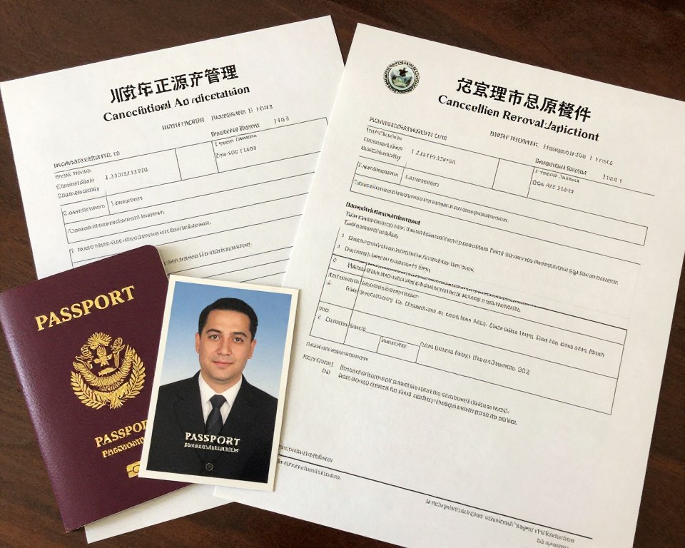 Formulario de solicitud de cancelación de deportación con documentos de soporte