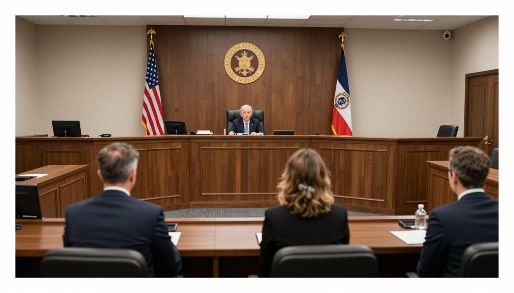 Immigration court hearing room