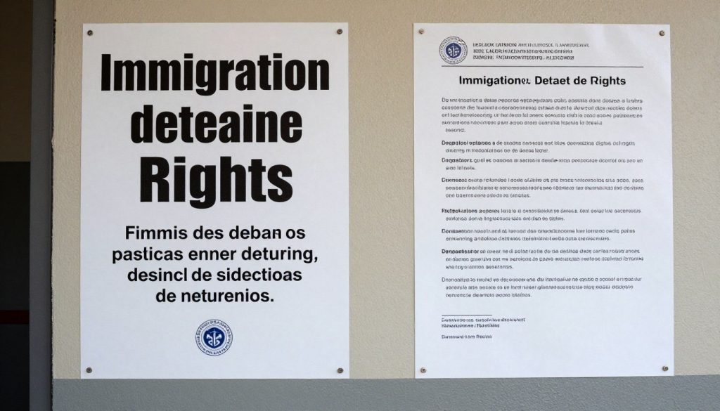 Información sobre derechos de detenidos en centro de inmigración