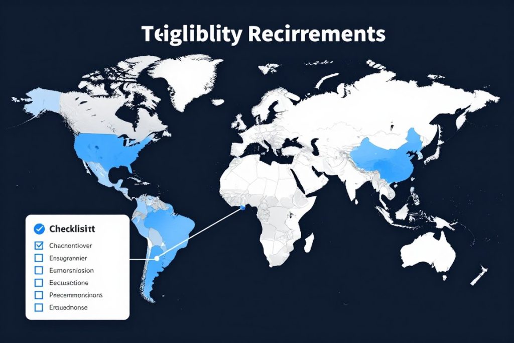 Map showing TPS designated countries highlighted with immigration eligibility checklist