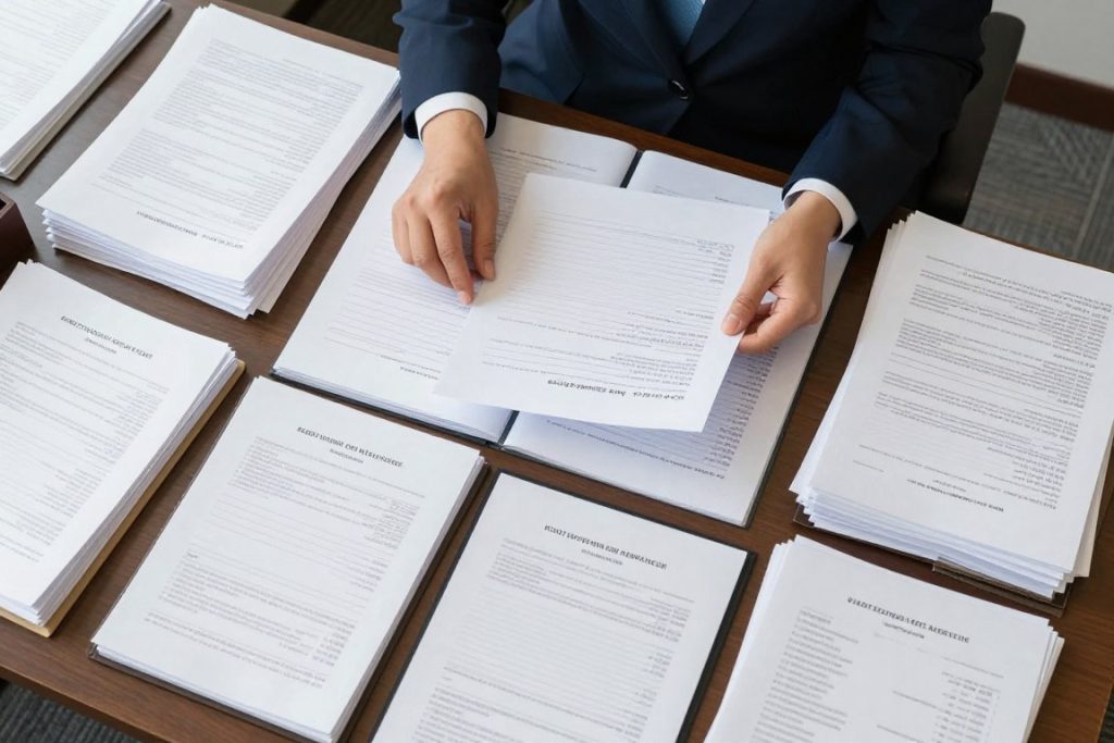 Organización de documentos y evidencia para caso de inmigración en California por abogado