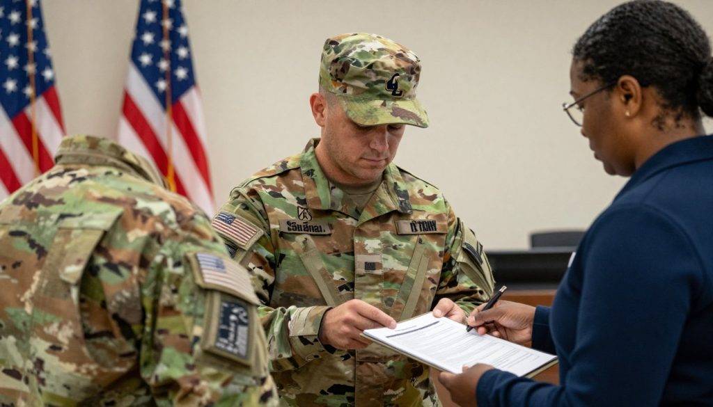 Personal militar estadounidense en el extranjero completando proceso de naturalización