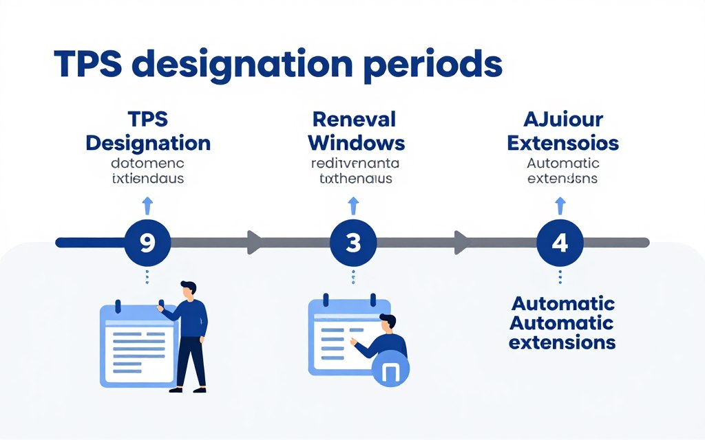 TPS renewal timeline showing extension periods and registration windows