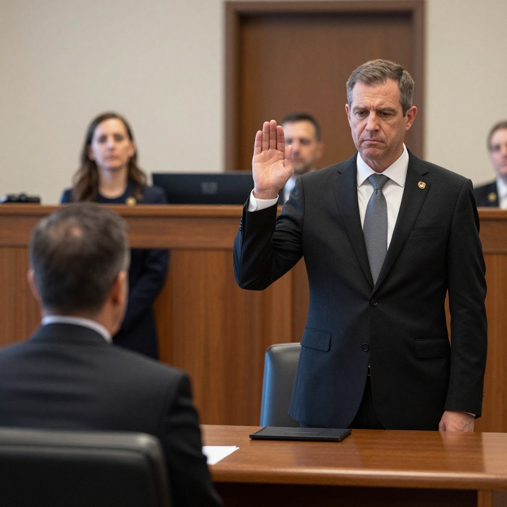 Testigos declarando en audiencia de corte de inmigración