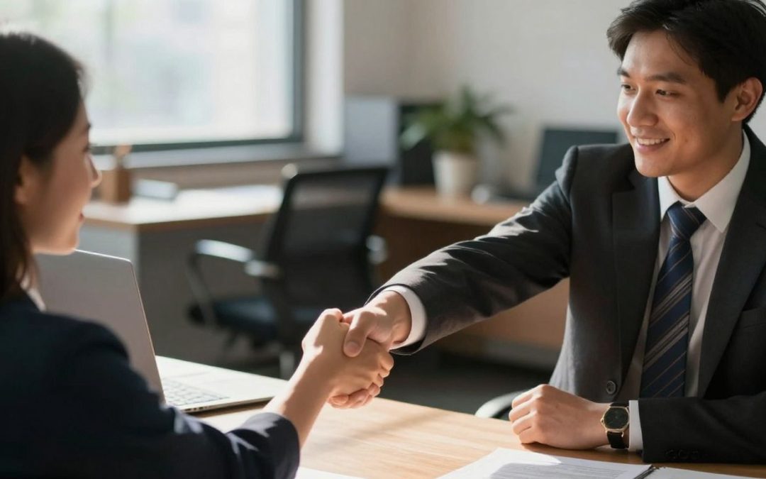 Attorney and client shaking hands, USCIS case help.